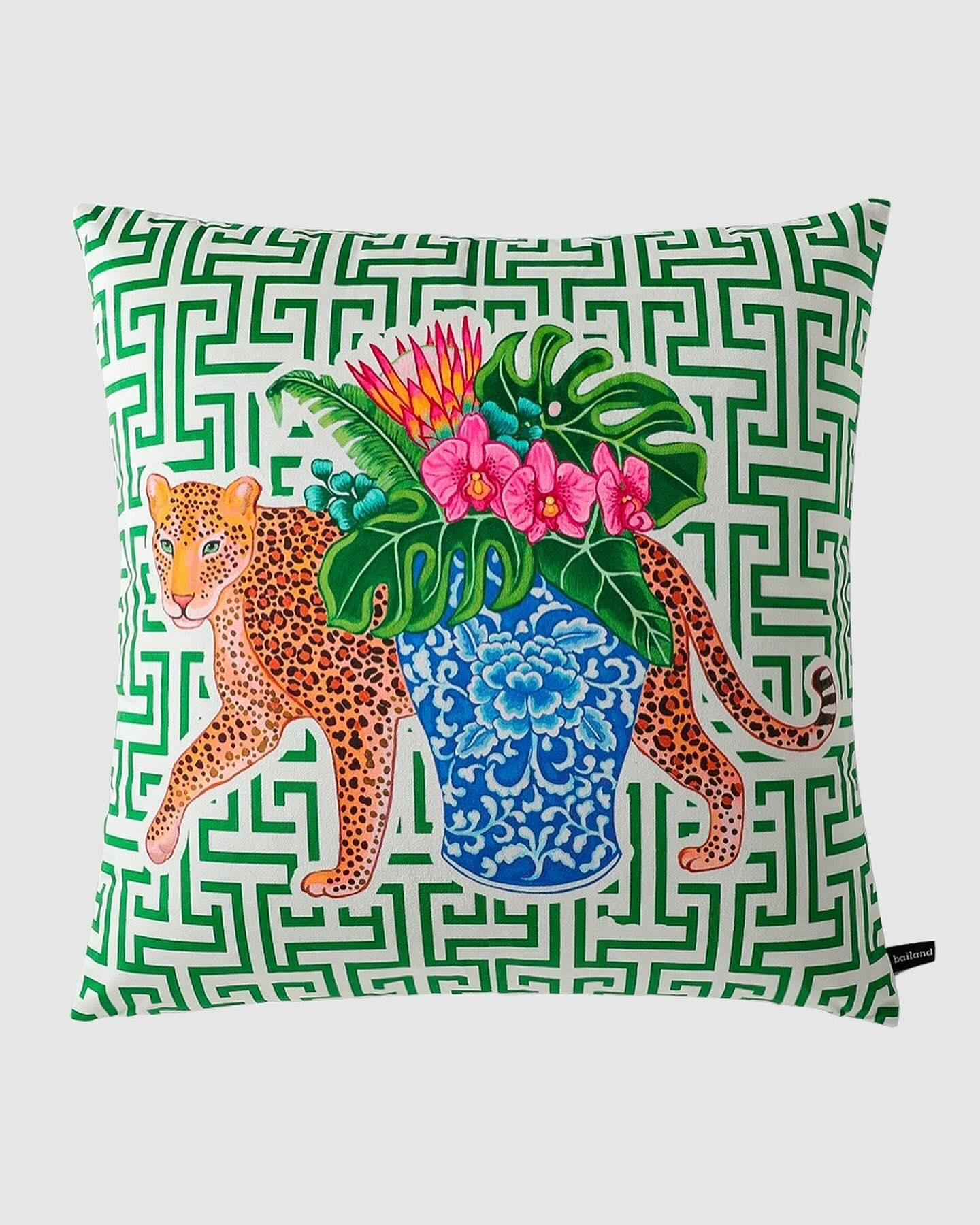 Green Leopard Cushion
