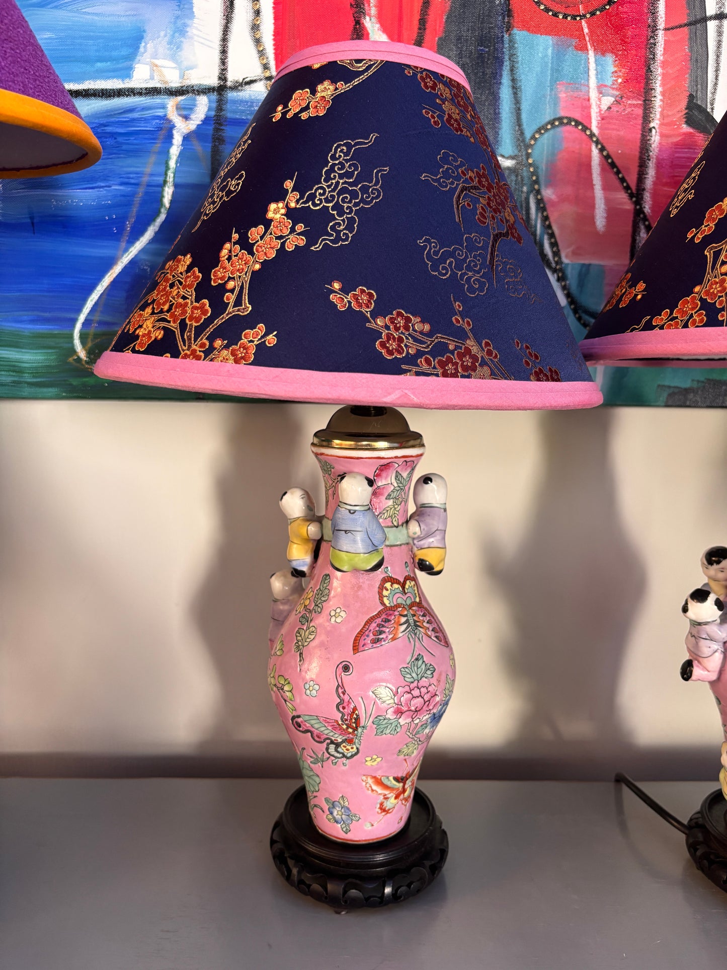 Pink Children + Butterflies Lamps