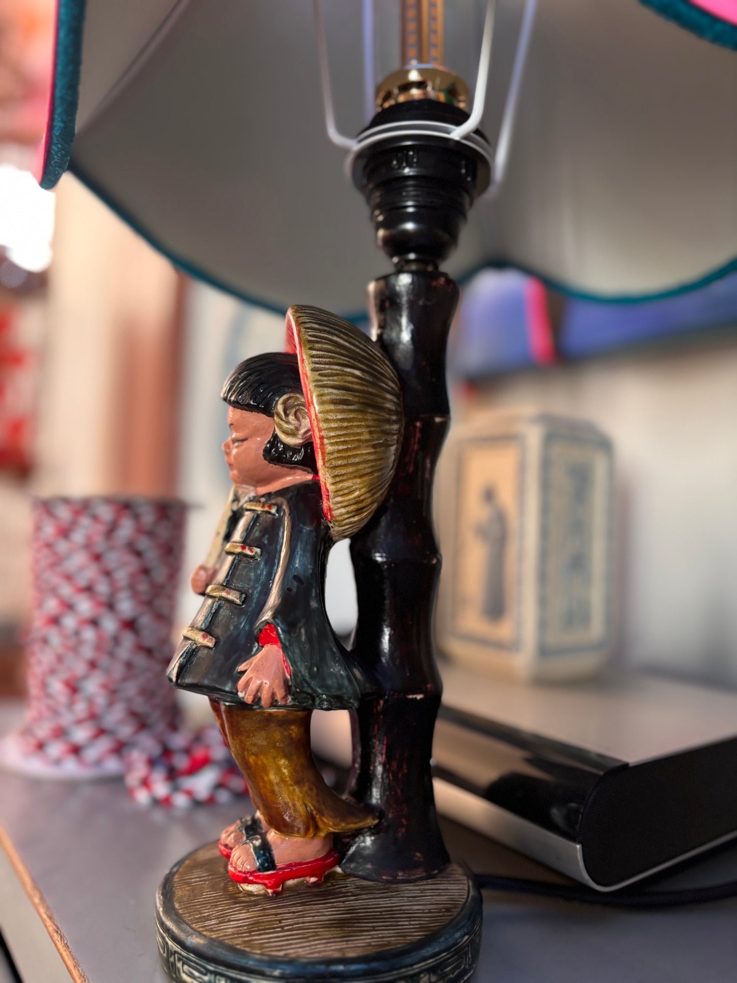 Hey Little Denim Blue Girl Lamp