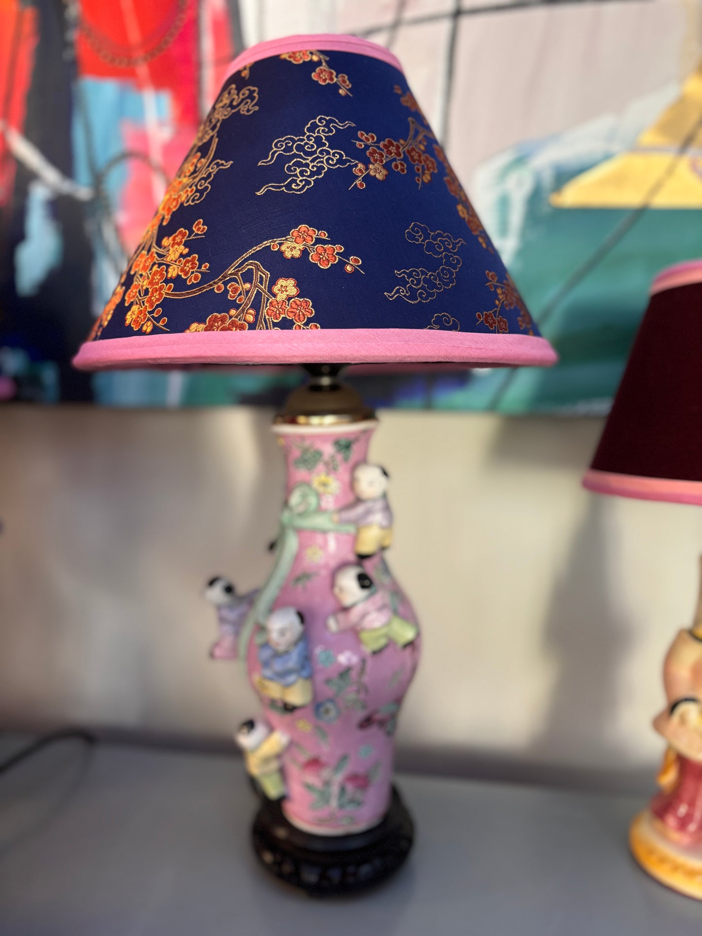 Pink Children + Butterflies Lamps