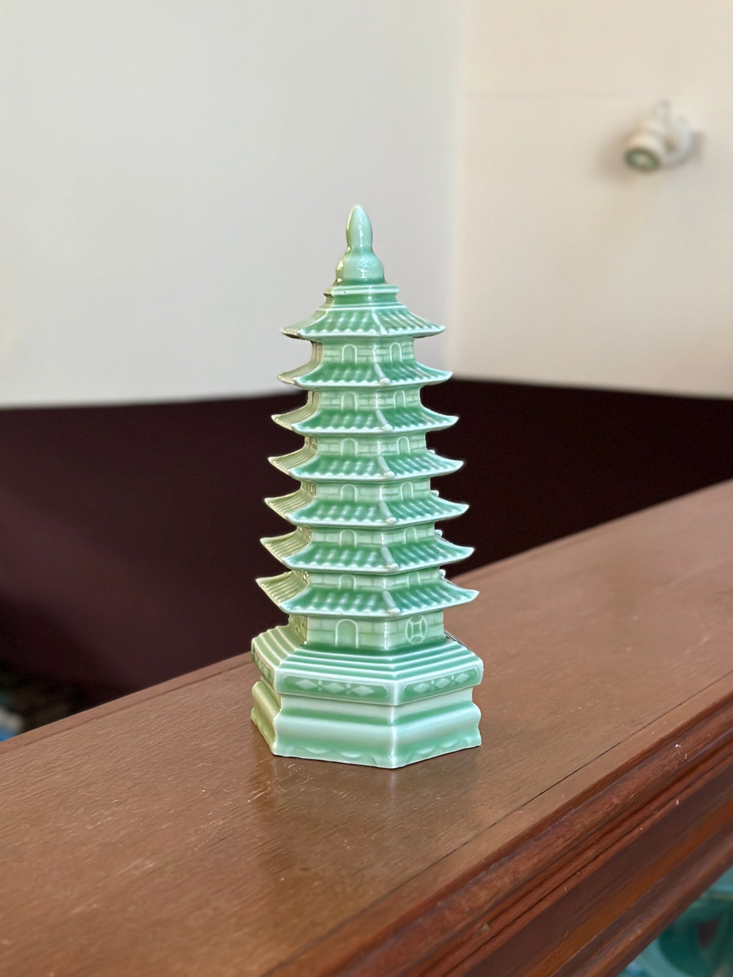 Jade-coloured Ceramic Pagoda