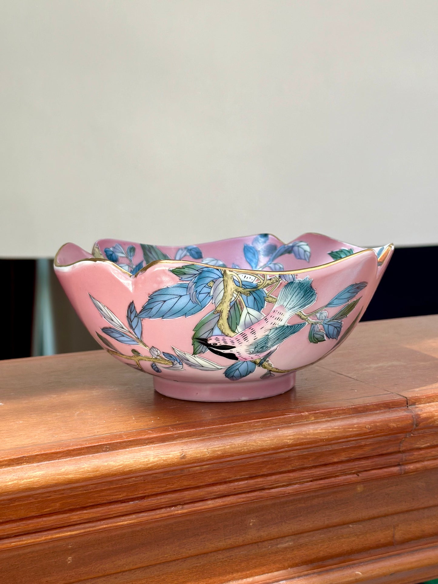 Pink Bird Ceramic Bowl
