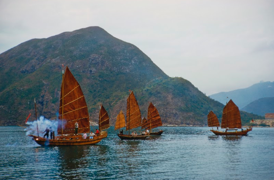 Sunday Junk Trip, Deep Water Bay, Hong Kong, (III), 1959