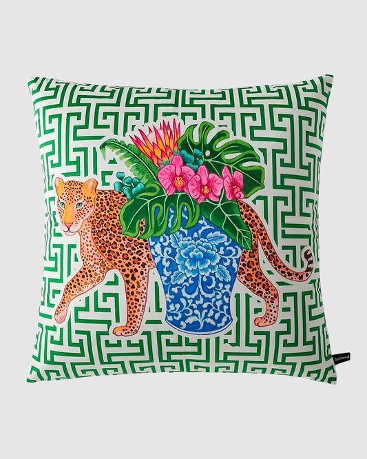Green Leopard Cushion