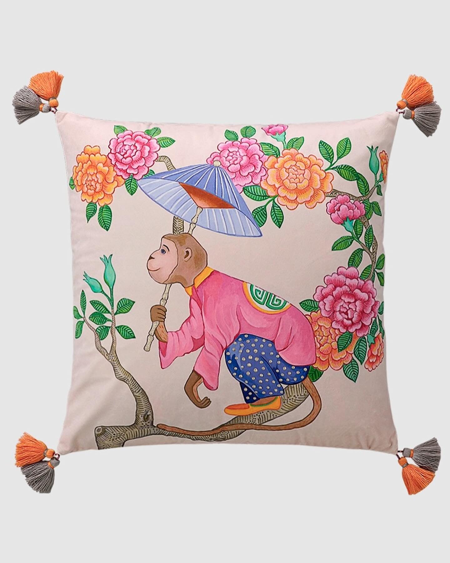 Floral Monkey Cushion