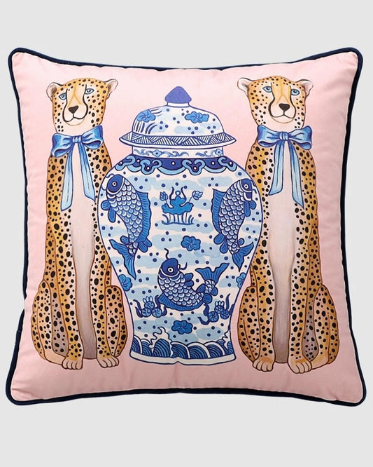 Pink Leopard Cushion