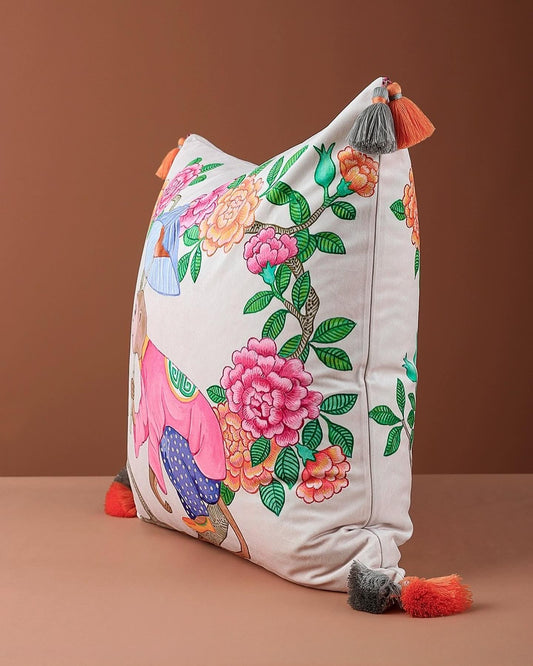 Floral Monkey Cushion