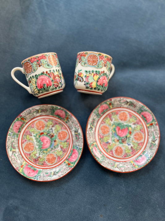 Pair of Demitasse Cups + Saucers