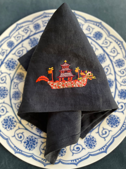 Dragon Boat Linen Napkin Sets