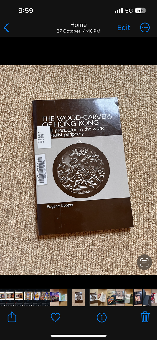The Wood Carvers Of Hong Kong Book