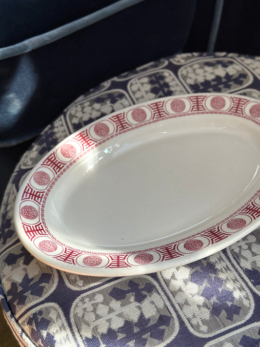 Burgundy + White Dish