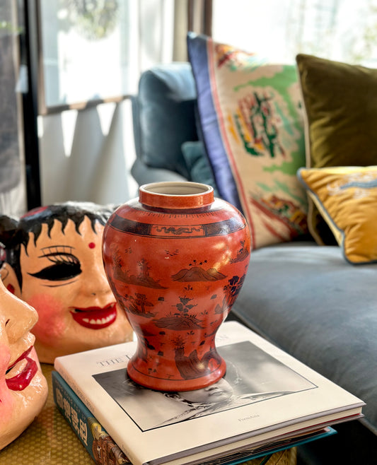 Orange Pagoda Vase