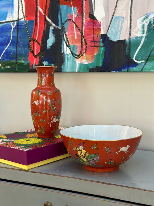 Burnt Orange Bowl + Vase