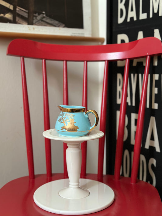 Gold + Blue Little Milk Jug