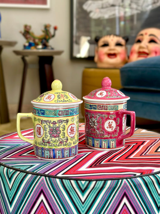 Chinese Ceramic Mugs with Lid