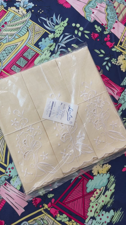 Yellow Sherbet Embroidery Guest Towels