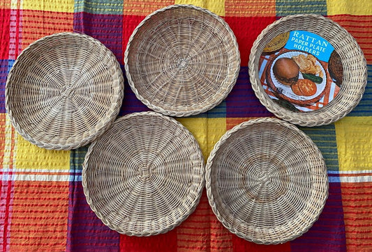 Rattan Paper Plate Holders